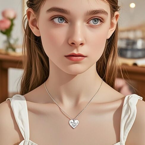 Hofoya Family Love Necklace & Keychain Gift for Dad Mom and Daughter - Adddy's Girl Heart Pendant for Girl ، عيد ميلاد عيد الأب تذكارية للآباء والأمهات أطفال. in Kuwait