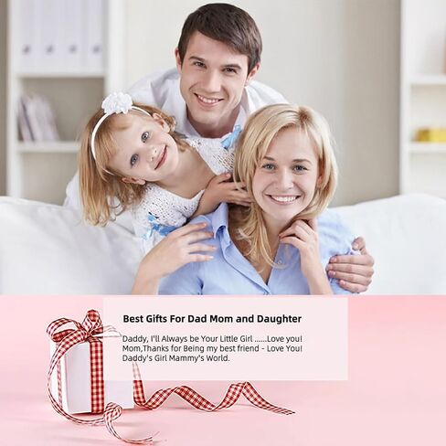 Hofoya Family Love Necklace & Keychain Gift for Dad Mom and Daughter - Adddy's Girl Heart Pendant for Girl ، عيد ميلاد عيد الأب تذكارية للآباء والأمهات أطفال. in Kuwait
