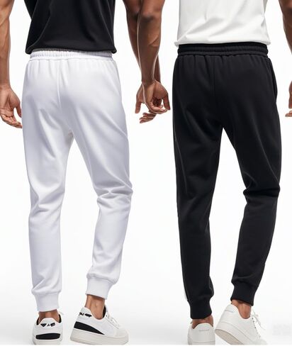 Men's Open Bottom Sweatpants with Pockets Tapered Joggers for Men Athletic Pants for Workout, Jogging, Running in Saudi Arabia