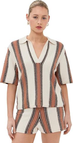 LE BOP Women's Striped Polo in Kuwait