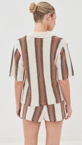 LE BOP Women's Striped Polo in Kuwait