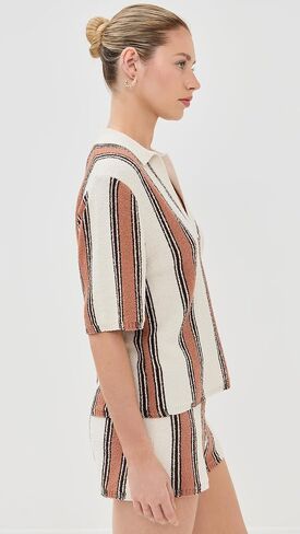 LE BOP Women's Striped Polo in Kuwait