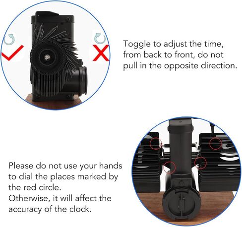 Flip Desk Clock ، ساعة رقمية رجعية لأسفل ، ساعة ميكانيكية تلقائية تعمل بطارية مع مقبض دوار لتزيين مكتب الغرفة المنزلية (أسود) in Kuwait