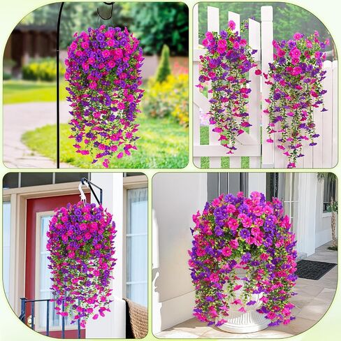 Dolicer 2 Packs Look Real Artificial Fall Flowers Mums for Outdoors, Realistic Faux Mums for Outdoor Planters, UV Resistant Fall Flowers Artificial for Decoration Front Porch (Orange+Yellow) in Kuwait