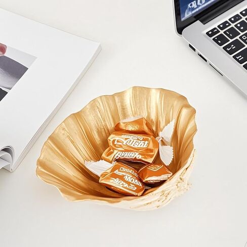Artificial Seashell Decorative Bowl, Resin Clam Shell for Home Décor, Mediterranean Decoration for Children's Room, Candy and Fruit Decorative Bowl. (Small) in Saudi Arabia