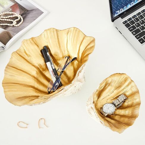 Artificial Seashell Decorative Bowl, Resin Clam Shell for Home Décor, Mediterranean Decoration for Children's Room, Candy and Fruit Decorative Bowl. (Small) in Saudi Arabia