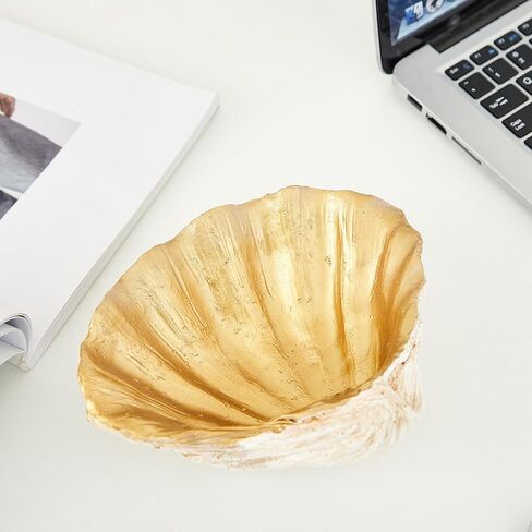 Artificial Seashell Decorative Bowl, Resin Clam Shell for Home Décor, Mediterranean Decoration for Children's Room, Candy and Fruit Decorative Bowl. (Small) in Saudi Arabia