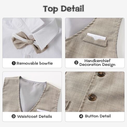 Volunboy Boys Summer Beach Wedding Guest Ring Bearer Outfit | toddler boy short suit, baby formal graduation dress clothes, short sleeve gentleman bowtie birthday photoshoot outfit in Saudi Arabia