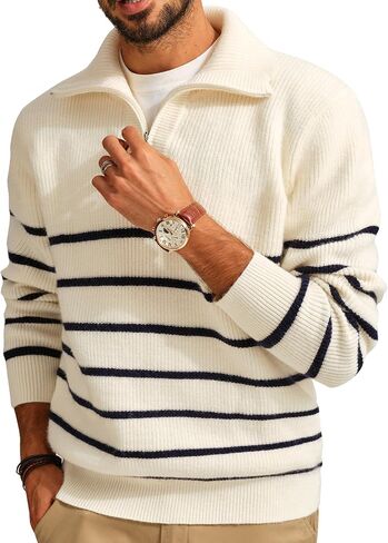 PJ Paul Jones Mens Quarter Zip Sweater Stringed Dock Pullover Sweater سترة منتظمة in Saudi Arabia