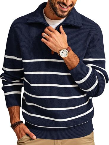 PJ Paul Jones Mens Quarter Zip Sweater Stringed Dock Pullover Sweater سترة منتظمة in Saudi Arabia