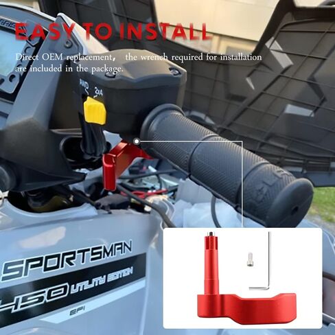 ذراع Thumb Throttle Lever متوافق مع 2009-2021 Polaris Sportsman 450 550 570 1000 و 2009-2018 Polaris Scrambler 550 850 1000 Red in Kuwait