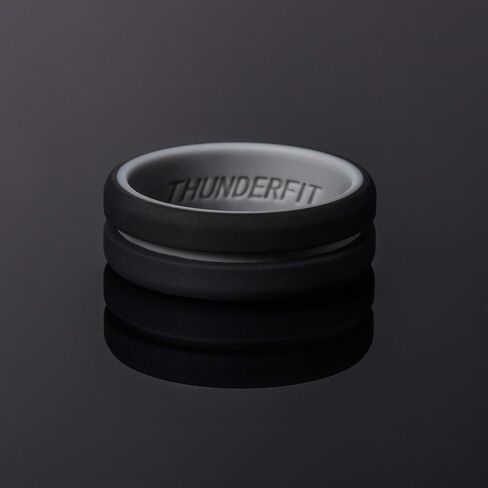 حلقات زفاف من Thunderfit Silicone للرجال 2 طبقات ، نطاقات المشاركة في حافة المطاطية ذات الحافة 8.2 مم سماكة 2.5 مم - 1/2/3/4/5/6/7 متنوعة متعددة in Saudi Arabia