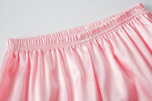 Vopmocld Girls Button Down Satin Pajama Sets Silky Short Sleeve Top & Pants Lounge Wear Teens Cozy Nightwear 2PCS PJS in Saudi Arabia