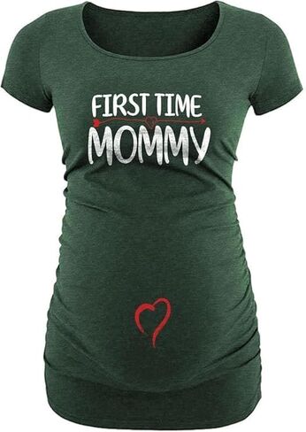 Funny Maternity Shirts for Women - Pregnancy Must Haves Gifts for Pregnant Mom Comfortable Ruched Sides Tops in Kuwait