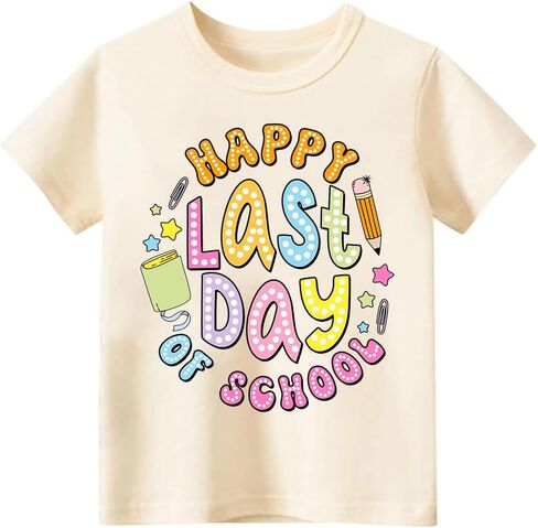 Toddler Last Day of School Shirt for Boys Kid Grils, My Happy Last Day of School T Shirt, Cotton Blend, Funny Design :4-7T in Saudi Arabia