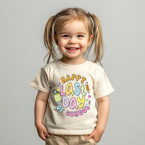 Toddler Last Day of School Shirt for Boys Kid Grils, My Happy Last Day of School T Shirt, Cotton Blend, Funny Design :4-7T in Saudi Arabia