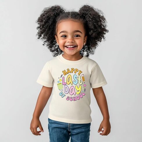 Toddler Last Day of School Shirt for Boys Kid Grils, My Happy Last Day of School T Shirt, Cotton Blend, Funny Design :4-7T in Saudi Arabia