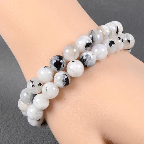 Justinstones Gem Semi Precious Gemstone 8mm Round Beads Stretch Bracelet 7 Inch Unisex in Saudi Arabia