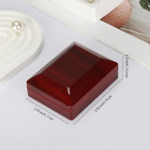 صندوق هدايا قلادة مجوهرات خشبية مع ضوء LED ، صغير مخملي بطانة قلادة عروض الصناديق لحضور حفل زفاف عيد الميلاد الذكرى السنوية (النمط 3) in Kuwait