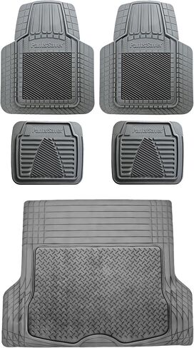 PantsSaver 3D All Weather Car Floor Mats - Trimmable Waterproof Rubber Liners All Season Protection for Car, Truck, SUV, Minivan - Fits Honda, Ford, Toyota, Nissan, Hyundai, Jeep & More 5 PC Set, Gray in Saudi Arabia