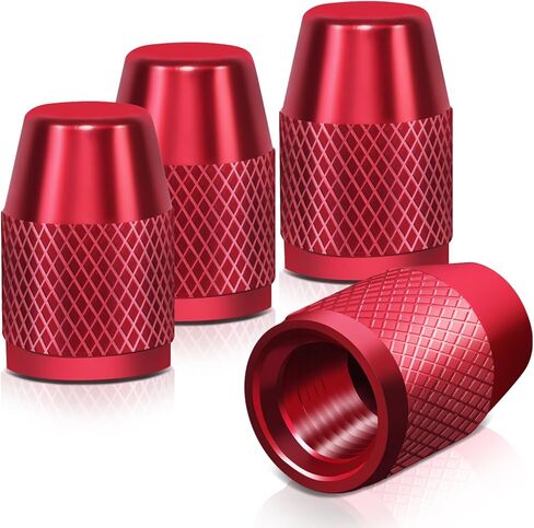 Auto Dynasty Tire Valve Stem Caps 4 Pieces Bullet Style Polished Aluminum Black Tire Universal Stem Covers for Cars, SUVs, Bike and Bicycle, Trucks, Motorcycles, Black in Kuwait