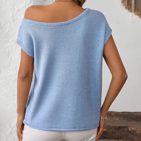 المرأة هوتان من سترة الكتف y2k cap sleeve سترة متماسكة قمم الصيف الصيفية السحب in Kuwait
