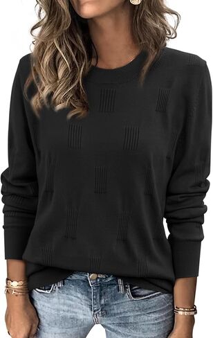 ATHMILE Womens Sweaters Knit Long Sleeve Pullover Tops Trendy Dressy Business Casual Winter Clothes Outfit Fashion 2025 in Saudi Arabia