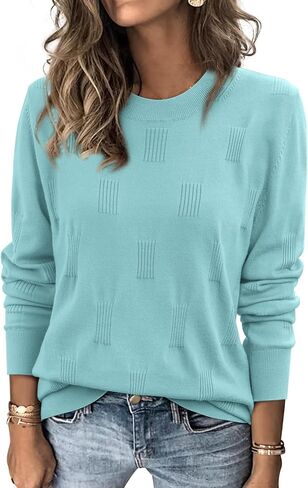 ATHMILE Womens Sweaters Knit Long Sleeve Pullover Tops Trendy Dressy Business Casual Winter Clothes Outfit Fashion 2025 in Saudi Arabia