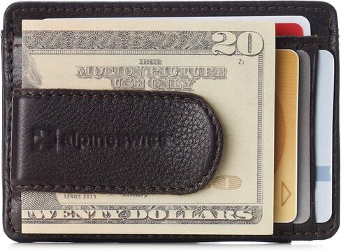 Alpine Swiss RFID Dermot Money Clip Front Pocket Wallet For Men Leather Comes in a Gift Box in Saudi Arabia