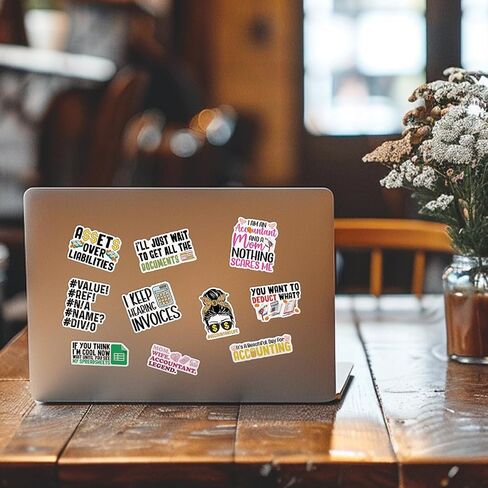 (10pcs) Accountant Stickers Accounting Spreadsheet Gift Funny Accounting Gifts Multiple Different Design, Waterproof, UV- Resistant, Suitable for Tumbler, Laptop, Car, Truck in Saudi Arabia