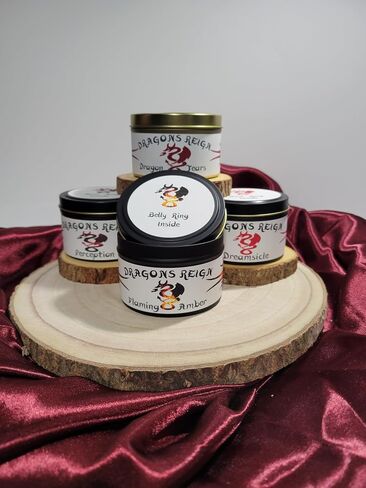 مجموعة شمعة معطرة مجوهرات الجسم من اختيارك في كل شمعة. مصنوعة من شمع الصويا الطبيعي في مجموعة متنوعة من الروائح. أحلام البطن in Saudi Arabia