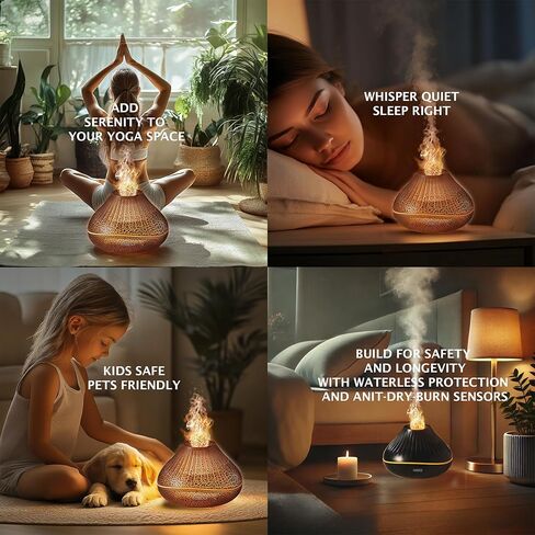 A18 Aroma Diffuser - Daffodil Bulb Design, Ultrasonic Essential Oil Diffuser with LED Flame Light, Quiet Aromatherapy Diffuser for Home & Office, Ideal for Yoga & Sleep (Elegant White) in Saudi Arabia