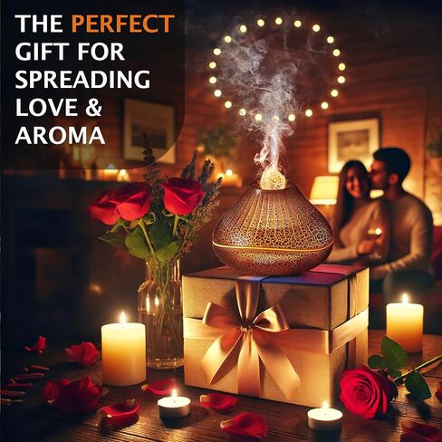 A18 Aroma Diffuser - Daffodil Bulb Design, Ultrasonic Essential Oil Diffuser with LED Flame Light, Quiet Aromatherapy Diffuser for Home & Office, Ideal for Yoga & Sleep (Elegant White) in Saudi Arabia