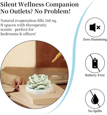 Rose Heart Passive Aromatherapy Diffuser - Decorative Essential Oil Stone for Home/Yoga/Office, Stress Relief & Romantic Ambiance in Saudi Arabia