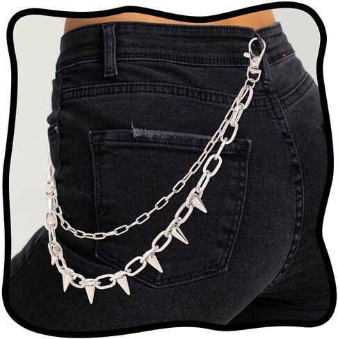 Urieo Punk Sun Jeans Pants Chain Moon Pendant Gold Wallet Chains Star Goth Metal Hip Hop Pocket Chain for Women in Saudi Arabia