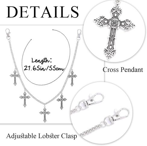 Urieo Punk Sun Jeans Bants Chain Moon Pendant Gold Wallet Chains Star Goth Metal Hip Hop Chain for Women in Saudi Arabia