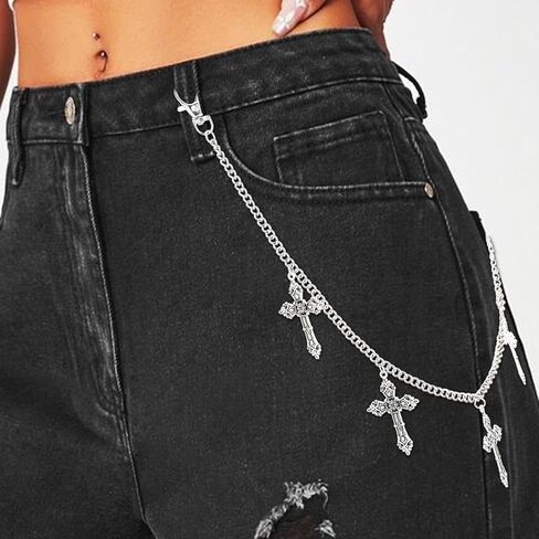 Urieo Punk Sun Jeans Bants Chain Moon Pendant Gold Wallet Chains Star Goth Metal Hip Hop Chain for Women in Saudi Arabia