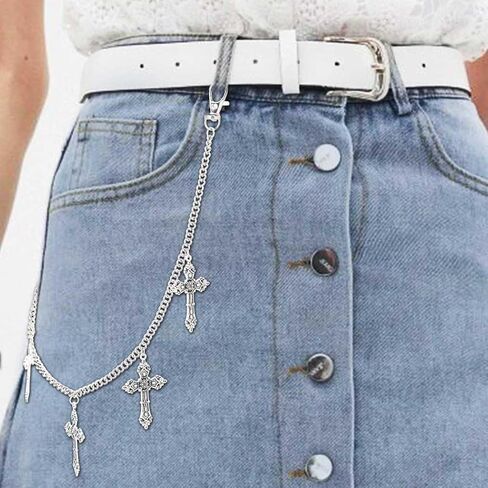 Urieo Punk Sun Jeans Bants Chain Moon Pendant Gold Wallet Chains Star Goth Metal Hip Hop Chain for Women in Saudi Arabia