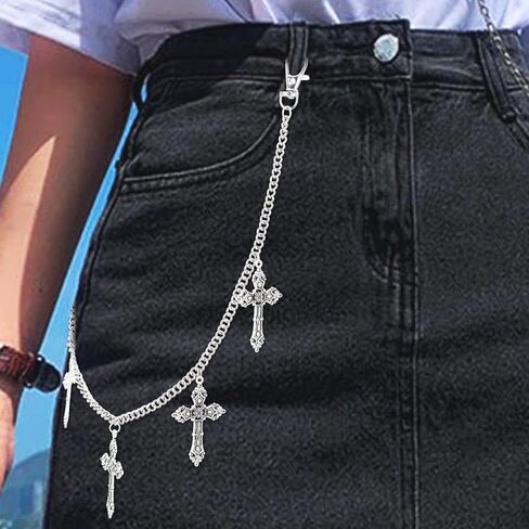 Urieo Punk Sun Jeans Bants Chain Moon Pendant Gold Wallet Chains Star Goth Metal Hip Hop Chain for Women in Saudi Arabia