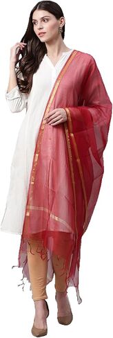 Women’s Banarasi Poly Silk Dupatta | 2.25 Mtrs | Traditional Ethnic Wear Rich Zari Weave | Festive & Party Wear in Kuwait