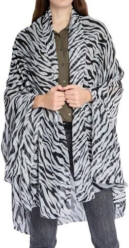 Leopard-Print-Scarf for Womens - Classic-Cheetah-Wrap-Shawl Long Lightweight Sunscreen Scarf(28"×59") in Kuwait