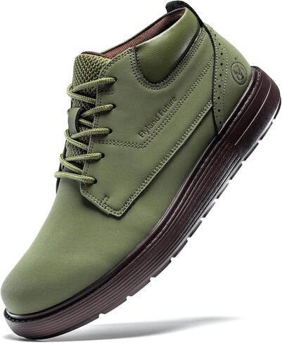 Men's Chukka Boots Casual Fashion Sneakers Lace Up Leather Ankle Boots Slip On Lightweight Walking Driving Shoes in Saudi Arabia