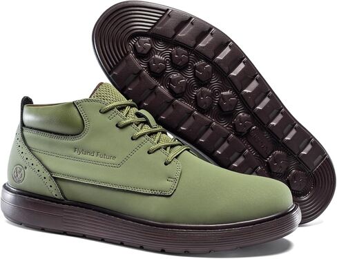 Men's Chukka Boots Casual Fashion Sneakers Lace Up Leather Ankle Boots Slip On Lightweight Walking Driving Shoes in Saudi Arabia