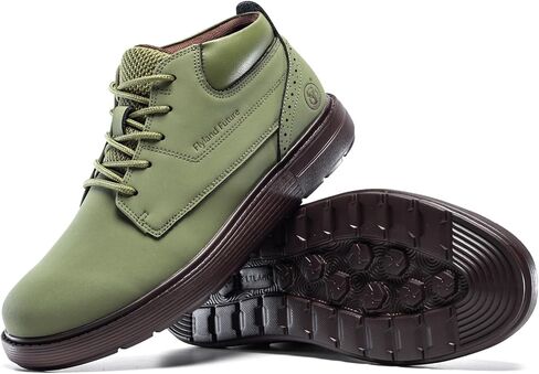 Men's Chukka Boots Casual Fashion Sneakers Lace Up Leather Ankle Boots Slip On Lightweight Walking Driving Shoes in Saudi Arabia