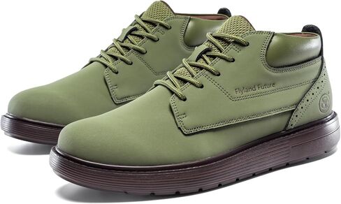 Men's Chukka Boots Casual Fashion Sneakers Lace Up Leather Ankle Boots Slip On Lightweight Walking Driving Shoes in Saudi Arabia