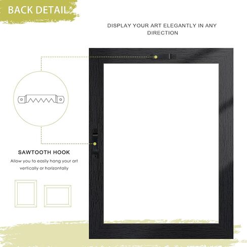 ABTGT 12x16 Canvas Floating Frame مع إطار عائم عميق ، أسود للوحات اللوحات القماشية مع إطار فن الجدار العمودي أو الرأسي أو الأفقي للطباعة ديكور اللوحة الزيتية الماس ، 1 حزمة. in Kuwait
