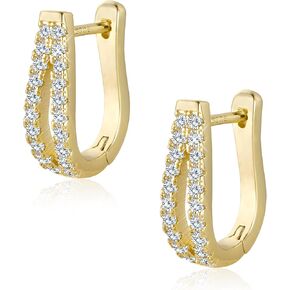 925 Sterling Silver Earrings for Women, Small Hoop Huggie Earrings Jewelry, Cubic Zirconia Sterling Silver Hypoallergenic Small Lightweight Hoops Earring for Women Gifts