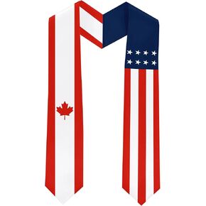 Canada Flag International Students Graduation Sash Stole Scarves 180 X 13 CM/70 X 5 INCHES Double Sided Graduation Decoration Item