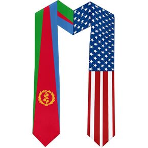 2025 Flag Eritrea و USA FLAG ، سرق التخرج من شحّد التخرج من 2025 للتخرج للطالب الدولي (ثوب البكالوريا والقبعة غير المدرجة)