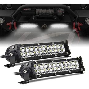 UNI-SHINE Single Row Slim 10" light bar IP68 Waterproof Off-Road Spot Flood Combo LED Small Light Super Bright Truck Driving Fog Lamp Compatible with Wrangler SUV F150 Polaris RZR ATV UTV